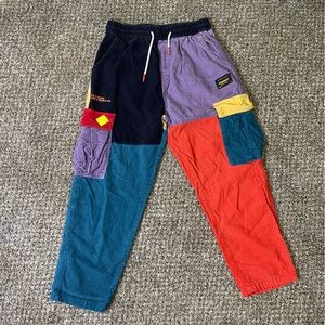 Stussy x Coursemys Hight Street Velvet Corduroy Patchwork Cargo Pants Size XL